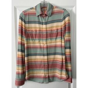 Faherty Legend Shirt Sweater Shirt Button Up Sunset Canyon Plaid Ladies Size XXS